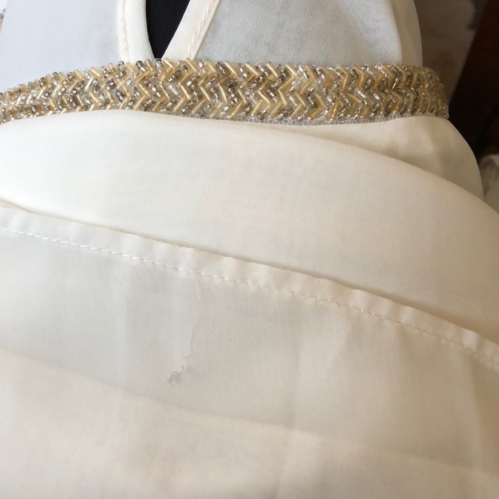 Beaded Neckline Ivory Top - Picture 5 of 5